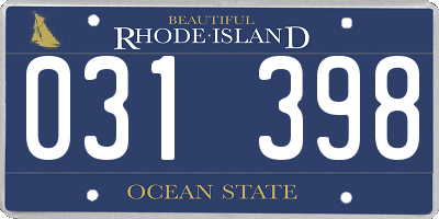 RI license plate 031398