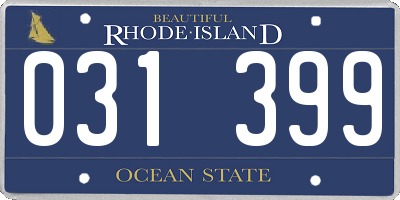 RI license plate 031399