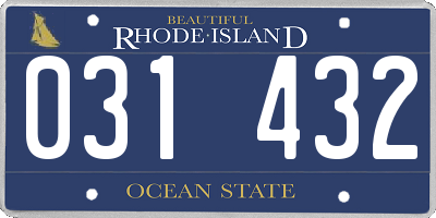 RI license plate 031432