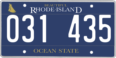 RI license plate 031435