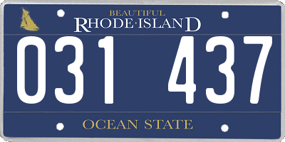 RI license plate 031437