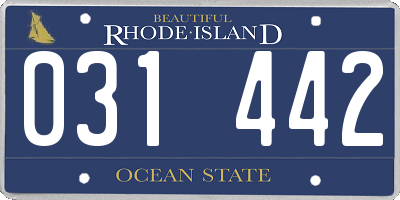 RI license plate 031442