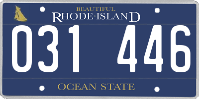 RI license plate 031446
