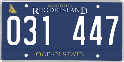 RI license plate 031447