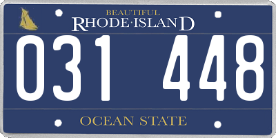 RI license plate 031448