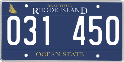 RI license plate 031450