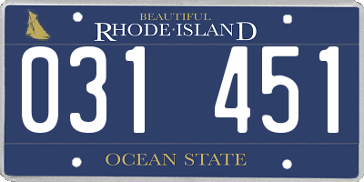 RI license plate 031451