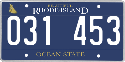 RI license plate 031453