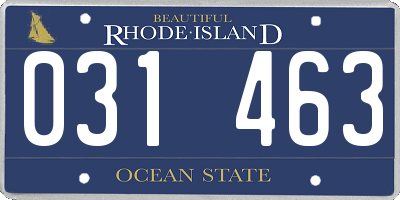 RI license plate 031463