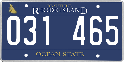 RI license plate 031465