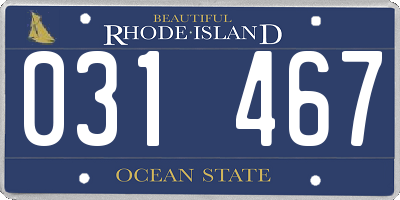 RI license plate 031467