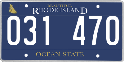 RI license plate 031470