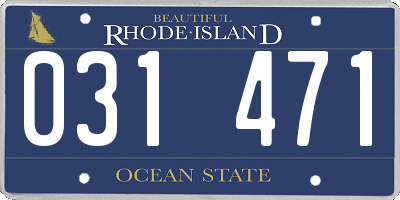 RI license plate 031471