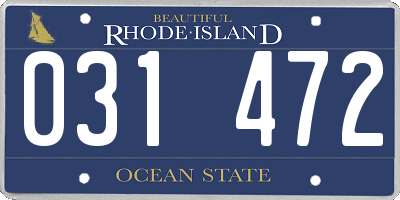 RI license plate 031472