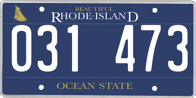 RI license plate 031473