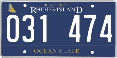 RI license plate 031474