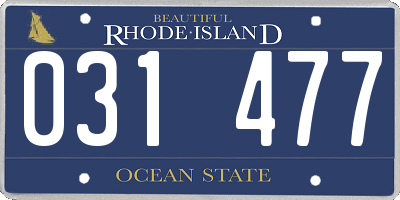 RI license plate 031477
