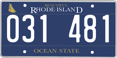 RI license plate 031481