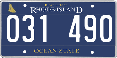 RI license plate 031490