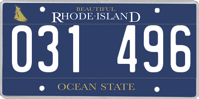 RI license plate 031496