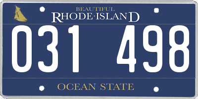 RI license plate 031498