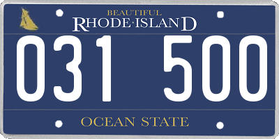 RI license plate 031500