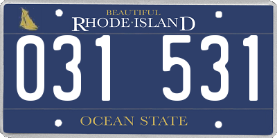 RI license plate 031531