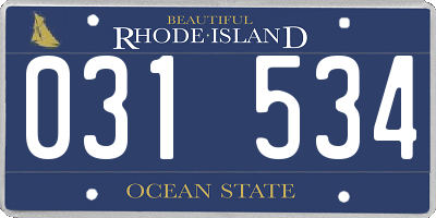 RI license plate 031534