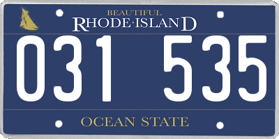 RI license plate 031535