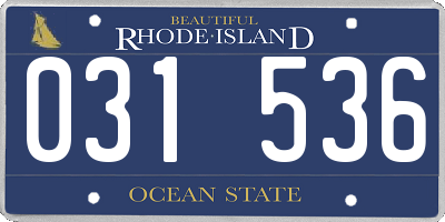 RI license plate 031536