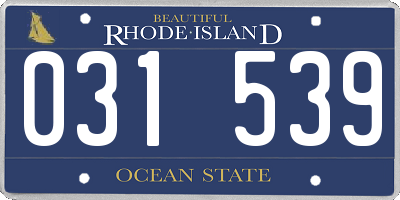 RI license plate 031539