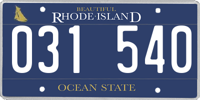 RI license plate 031540