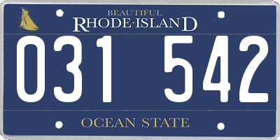 RI license plate 031542
