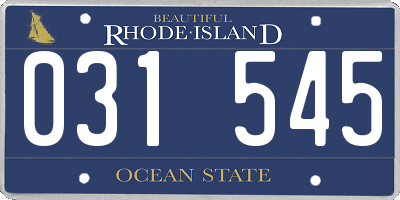 RI license plate 031545
