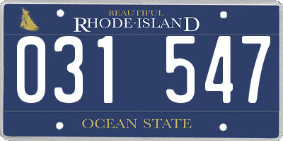RI license plate 031547