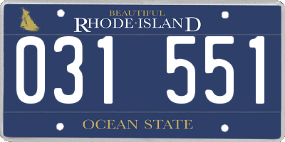 RI license plate 031551