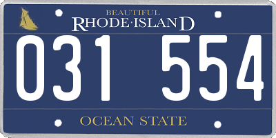 RI license plate 031554
