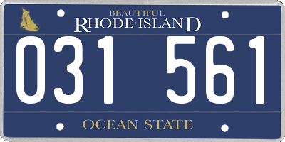 RI license plate 031561