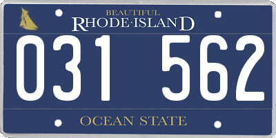 RI license plate 031562