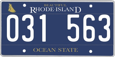 RI license plate 031563