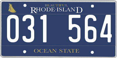 RI license plate 031564
