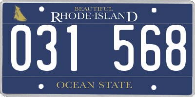RI license plate 031568