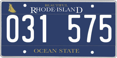 RI license plate 031575