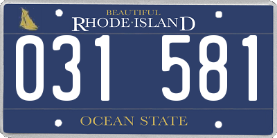 RI license plate 031581