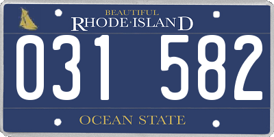 RI license plate 031582