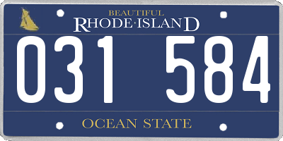 RI license plate 031584