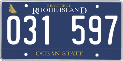 RI license plate 031597