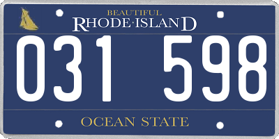 RI license plate 031598