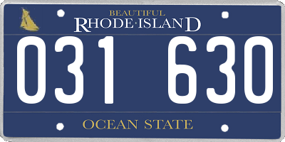 RI license plate 031630