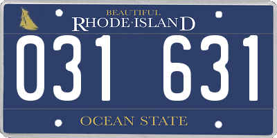 RI license plate 031631